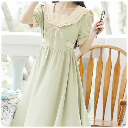 クリームカラーパステルワンピース Fe0036 Feriche