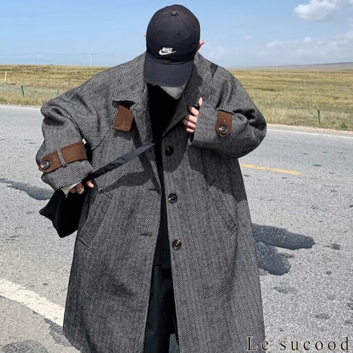 お支払い確認後20日以内発送】Le sucood メンズ ハイネックコート