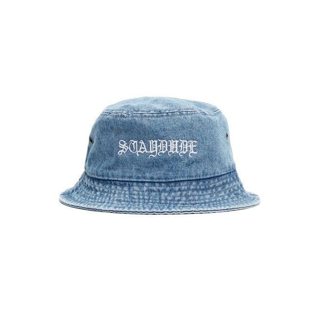 【STAY DUDE COLLECTIVE】Black Letter Denim Hat (LIGHT BLUE)