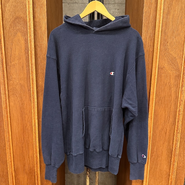 1990'S CHAMPION REVERSE WEAVE PARKA NAVY SOLID 目付き XL ⑧