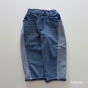 送料無料【予約】ANDBUTTER /Jr Curved Denim Pants