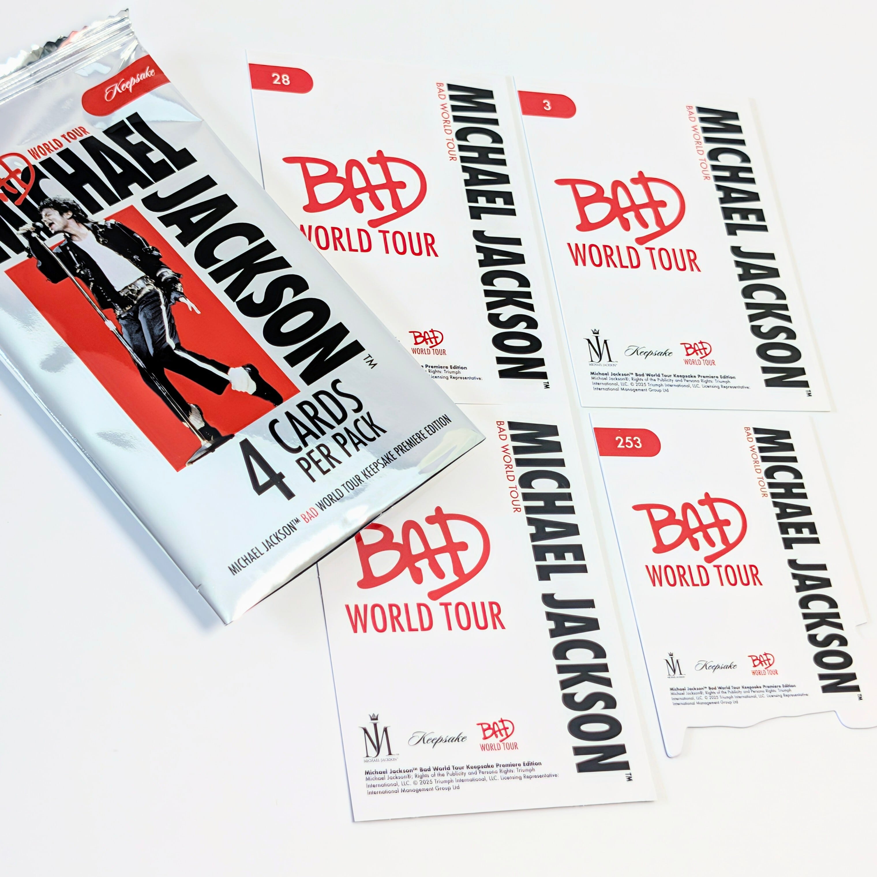⚡️SUPER LIMITED⚡️送料無料！【 Michael Jackson   ( マイケルジャクソン ) 】MICHAEL JACKSON Bad World Tour Keepsake Premiere Edition （1パック=4カード入）/ トレーディングカード / トレカ〚アメリカン雑貨 アメトイ〛