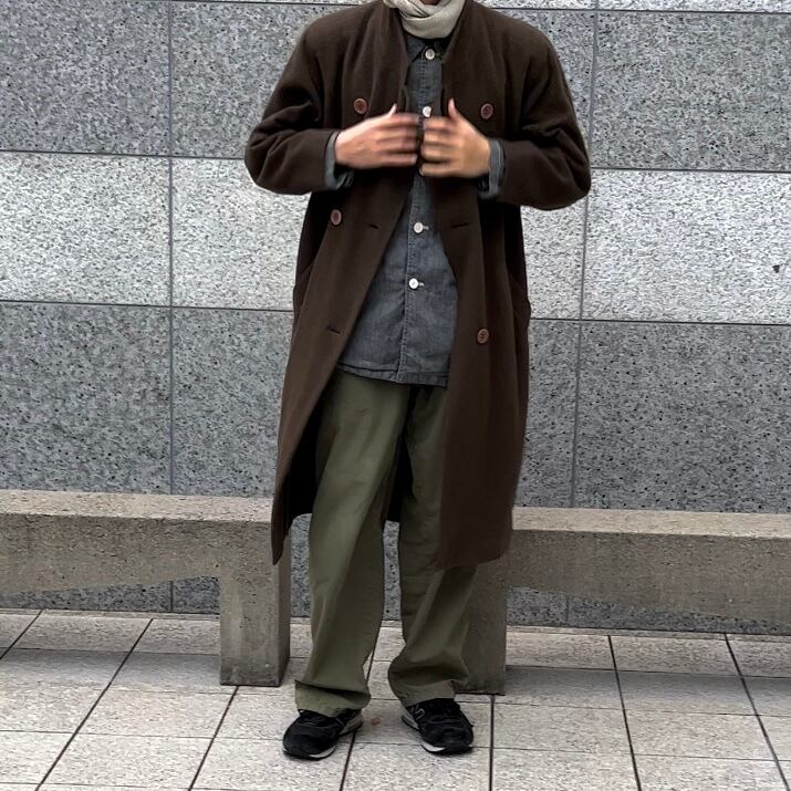 80s “ISSEY MIYAKE” 筆タグ asymmetry brown long coat 80年代イッセイ ...