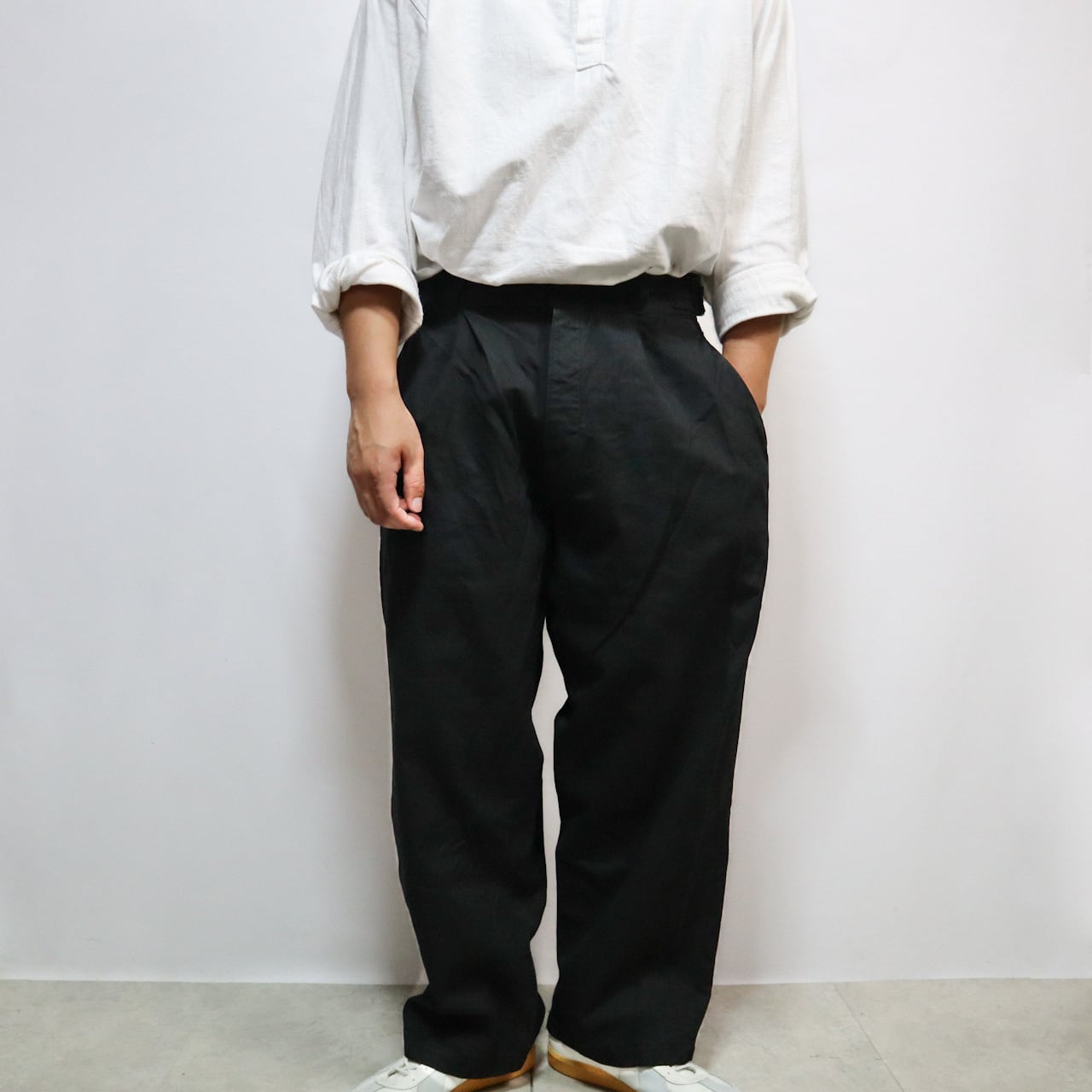 50's Italian Military Trousers 後染めblack