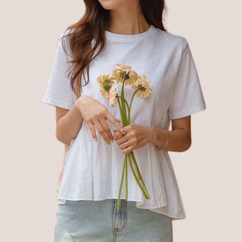 ペプラム ヘム Tシャツ L1365