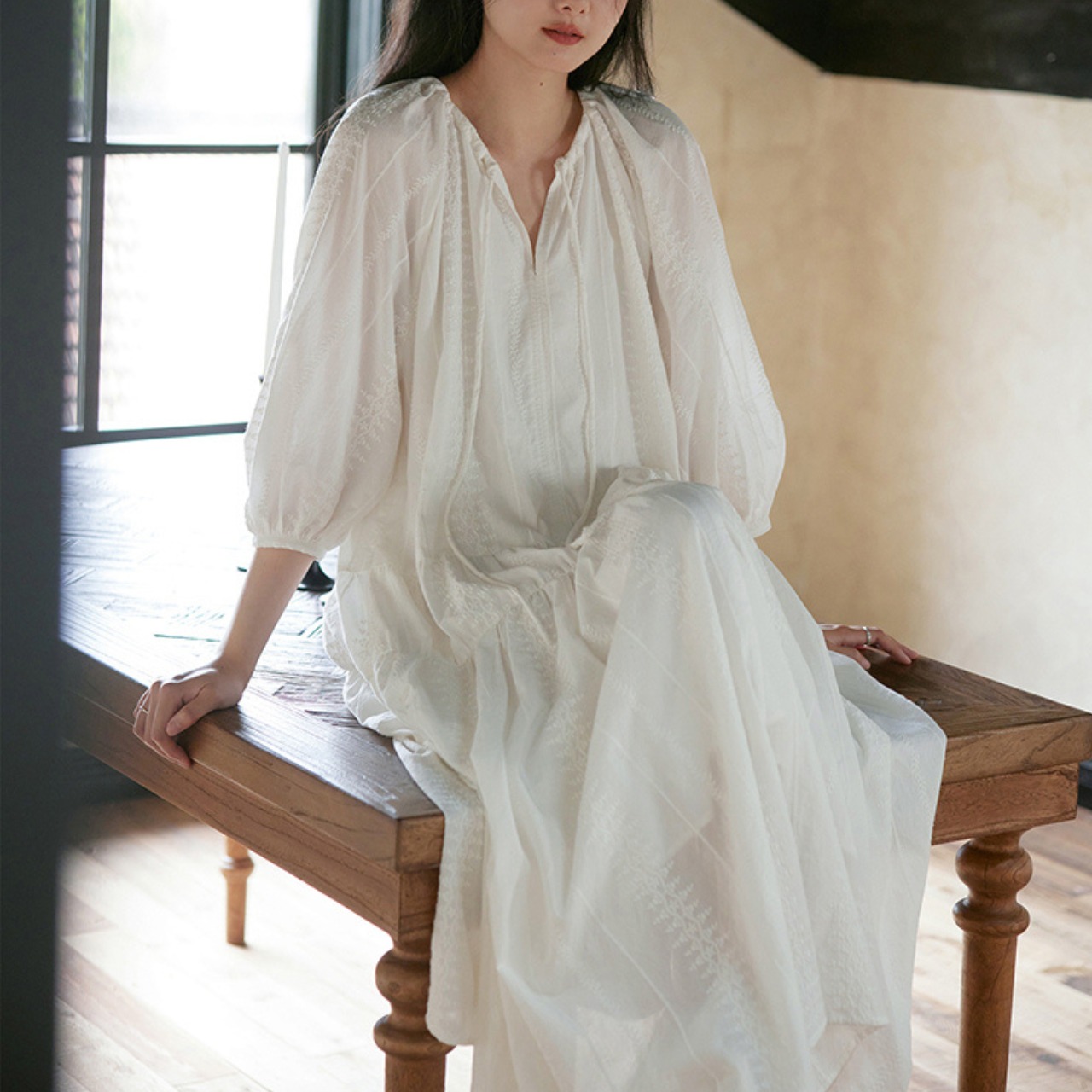 Long White Dress T3753