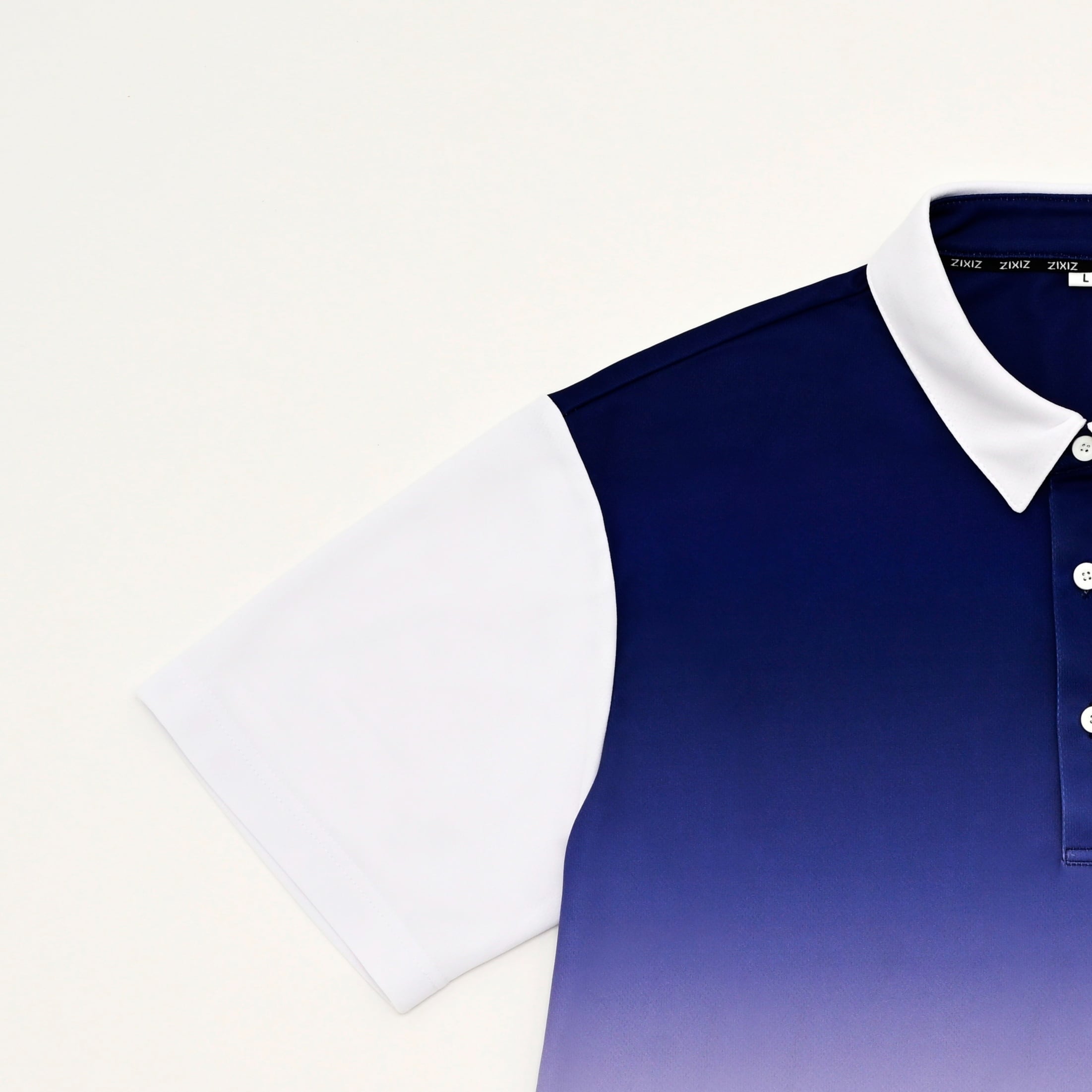 ネイビー×グラデーション【メンズ半袖ゴルフウエア】ZIXIZ