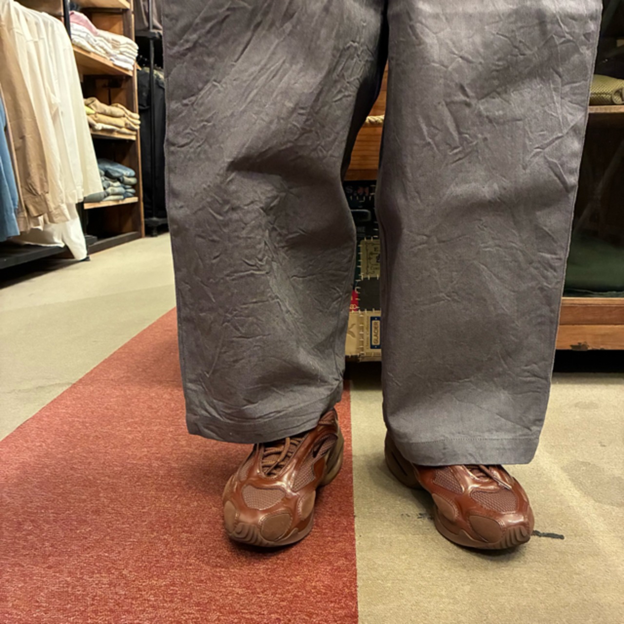 homspun 10oz Denim Gathered Pants　ホームスパン　10オンスデニムギャザーパンツ　グレー　イージーパンツ　ワイドパンツ　厚手デニム