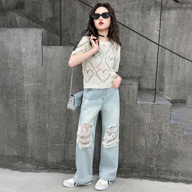 【 キッズ　120-1 70cm 】ハートサマーニット　親子リンク　トップス