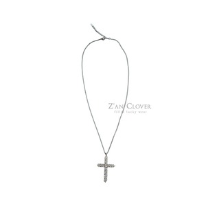 [Z’AN CLOVER] Cubic Cross Long Necklace / [지안클로버] 큐빅크로스롱목걸이