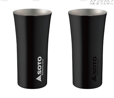 SOTO】ステンレスビアタンブラー ブラック 400ml 2本 ギフトセット ST