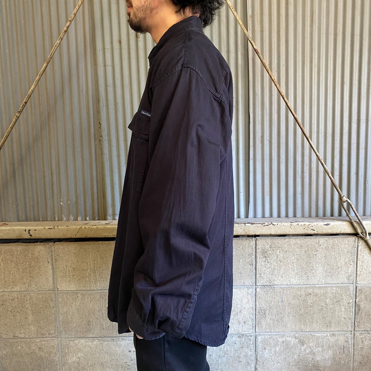 90年代 Calvin Klein Jeans カルバンクライン 無地 長袖シャツ メンズ 