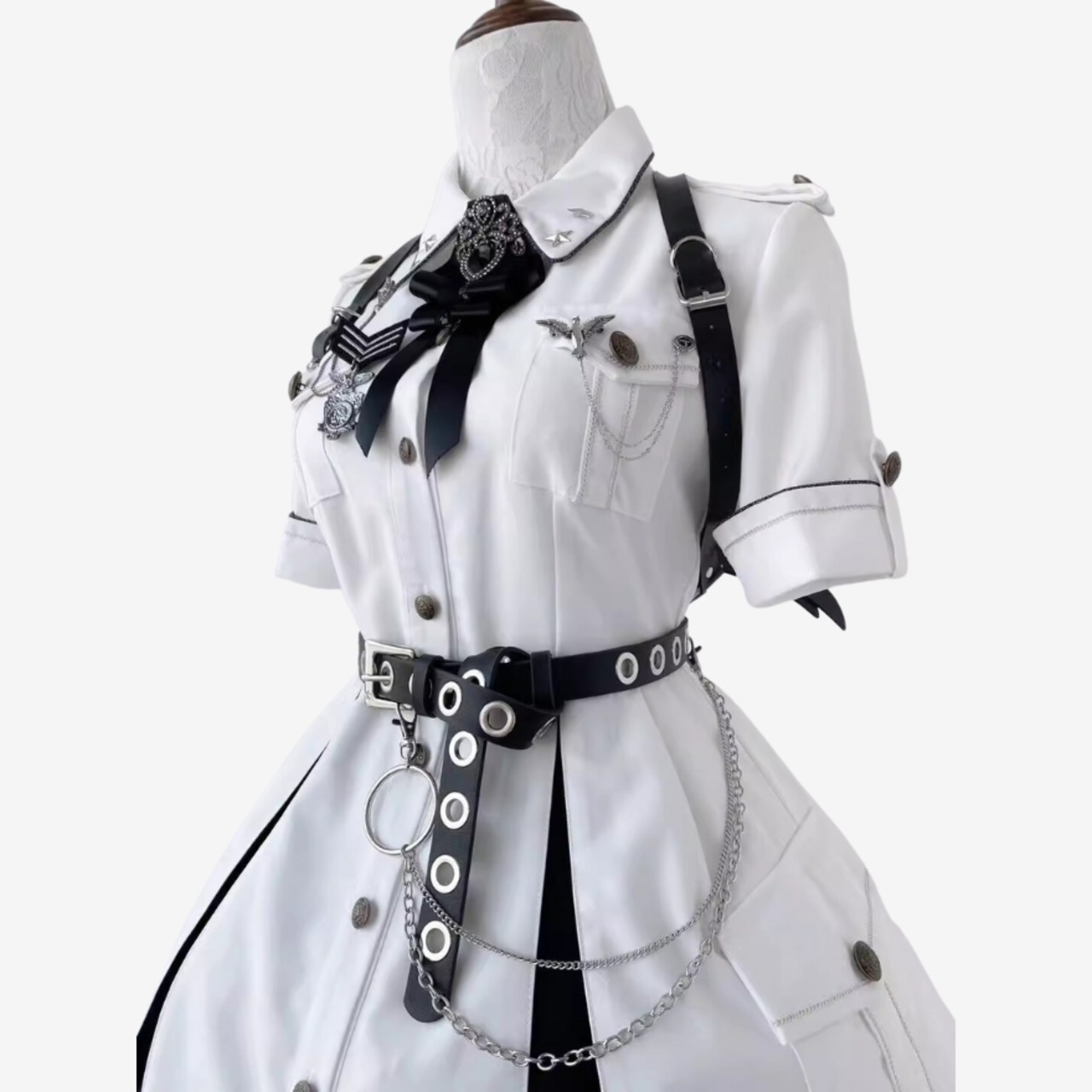 天使と悪魔 サブカル系 ロリータ アイドル衣装 軍服 半袖 ワンピース 
