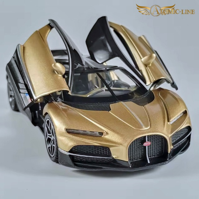 ブガッティ トゥールビヨン 1/32 ミニカー 全3色 ライト点灯 エンジンサウンド 合金モデル 模型 ジオラマ