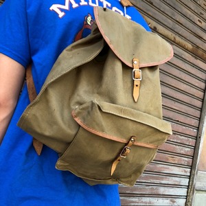 50s ユーロ スイス軍 ヴィンテージ 山岳部隊 アルペン バックパック キャンバス ヨーロッパ リュック ミリタリー レザーベルト 60s