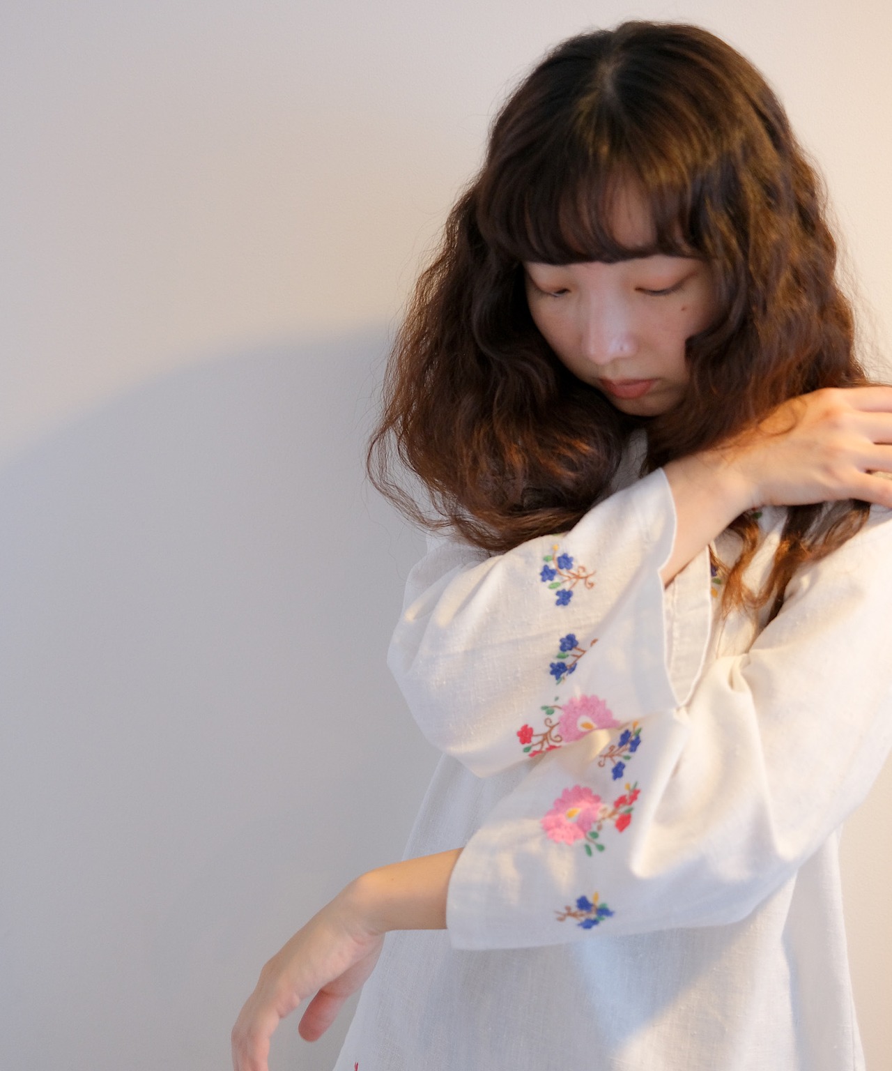 70's-80's Slavic  cotton embroidered smock