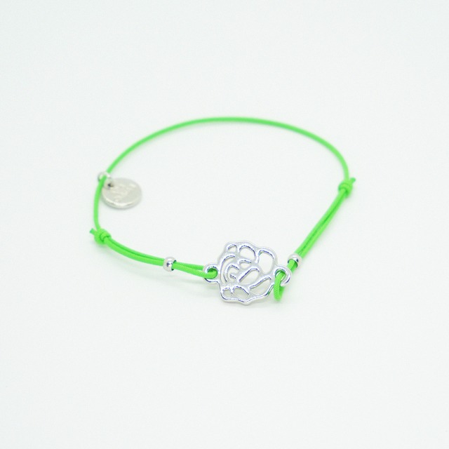 Rose Code Bracelet｜Silver x Green