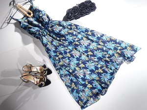 ★M☆ボタニカルプリントマキシ丈のワンピース(OPN8841)