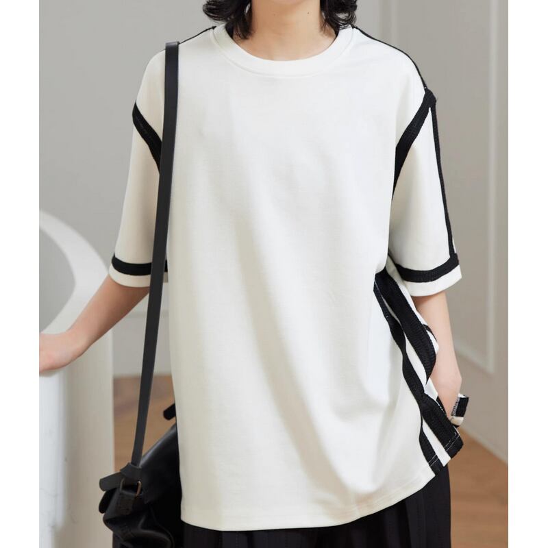 モノトーン半袖Tシャツ 半袖 10015