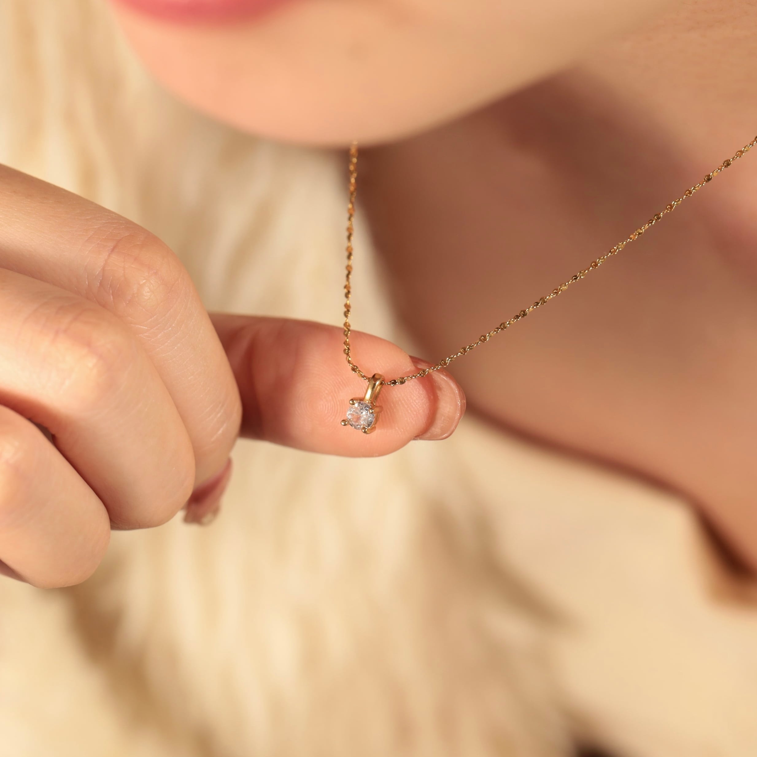 316L apire solitaire necklace | apire