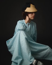 【Joëlle】Raffia ribbon cap/アシンメトリーラフィアキャップ