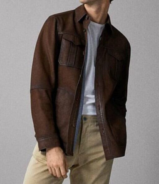 牛革・高グレインバフ仕上げの牛革シャツ Buffed Cow Leather Shirt 牛革・高グレインバフ仕上げの牛革シャツ Buffed Cow Leather Shirt