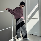 オーバーショートポロknit/マロン