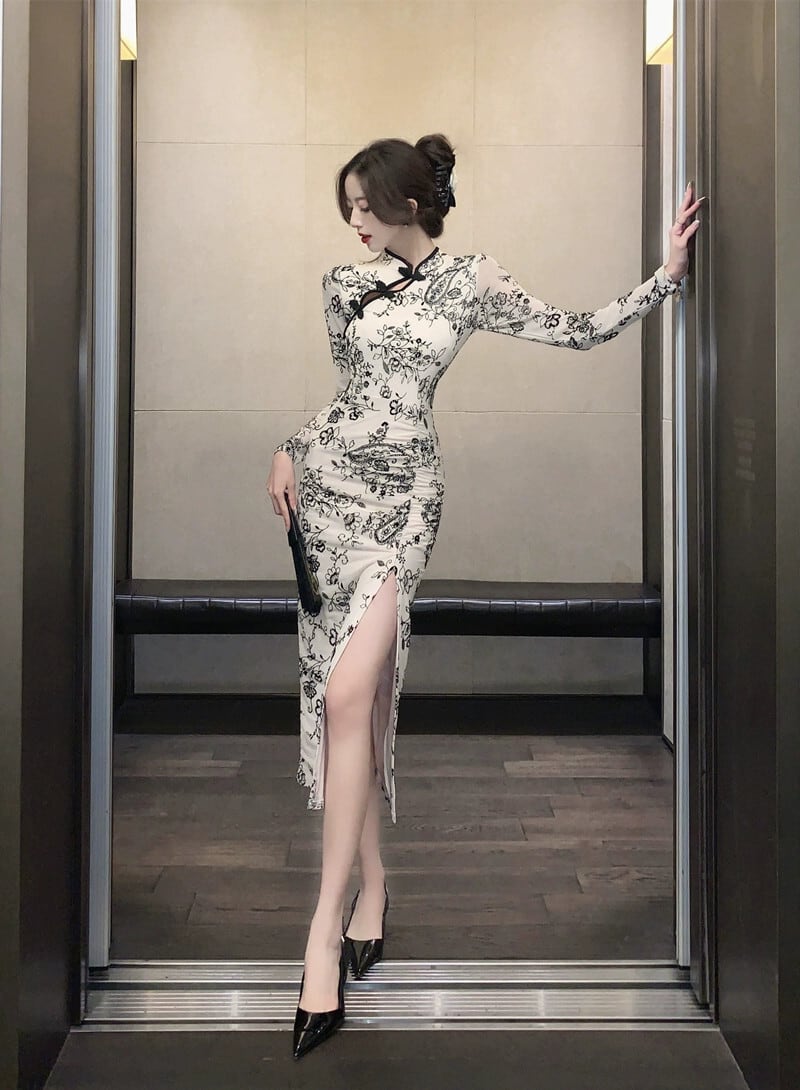 中国風の改良されたチャイナドレス 2022 秋の新作婦人服軽くて 中国風の改良されたチャイナドレス 2022 秋の新作婦人服軽くて
