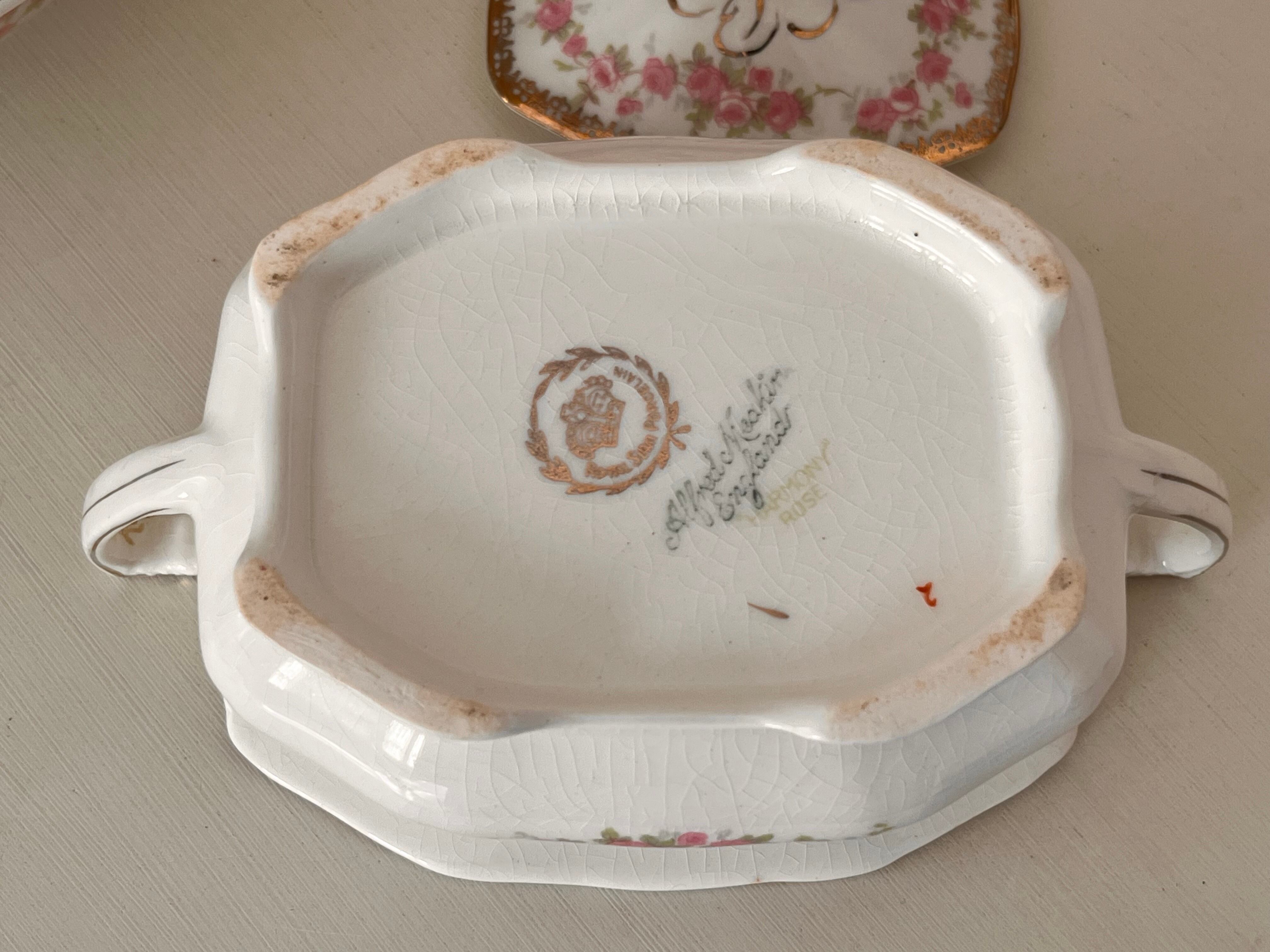 アルフレッド・ミーキン ピンクフローラル 大ボウル&小物入れセット