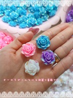 お得✨[20個]オーロラが素敵な薔薇✨／４色:直径24mm
