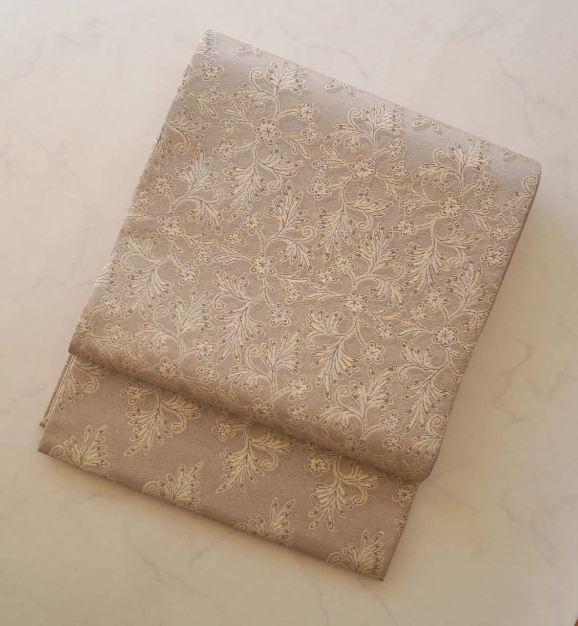 【ふくろ帯】鳥丸軍雪作 シャンパンゴールド 抽象花柄 ふくろ帯