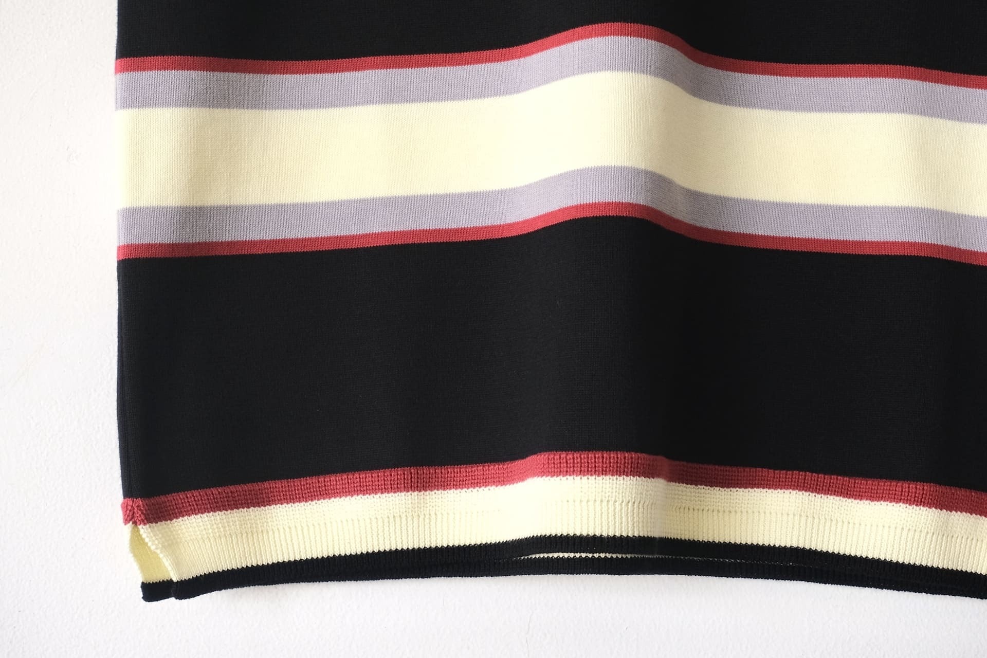 FUJITO Border Knit T-Shirt Black Border,Beige Border | Directors