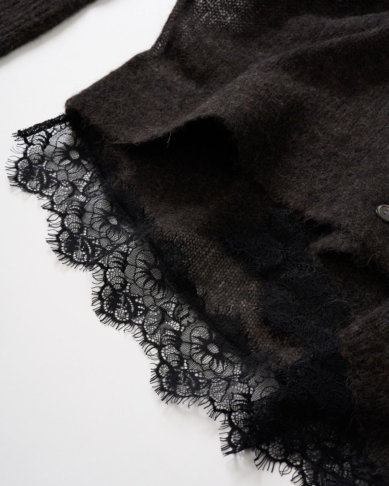 Lace Hem Sheer Cardigan knit