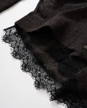 Lace Hem Sheer Cardigan knit