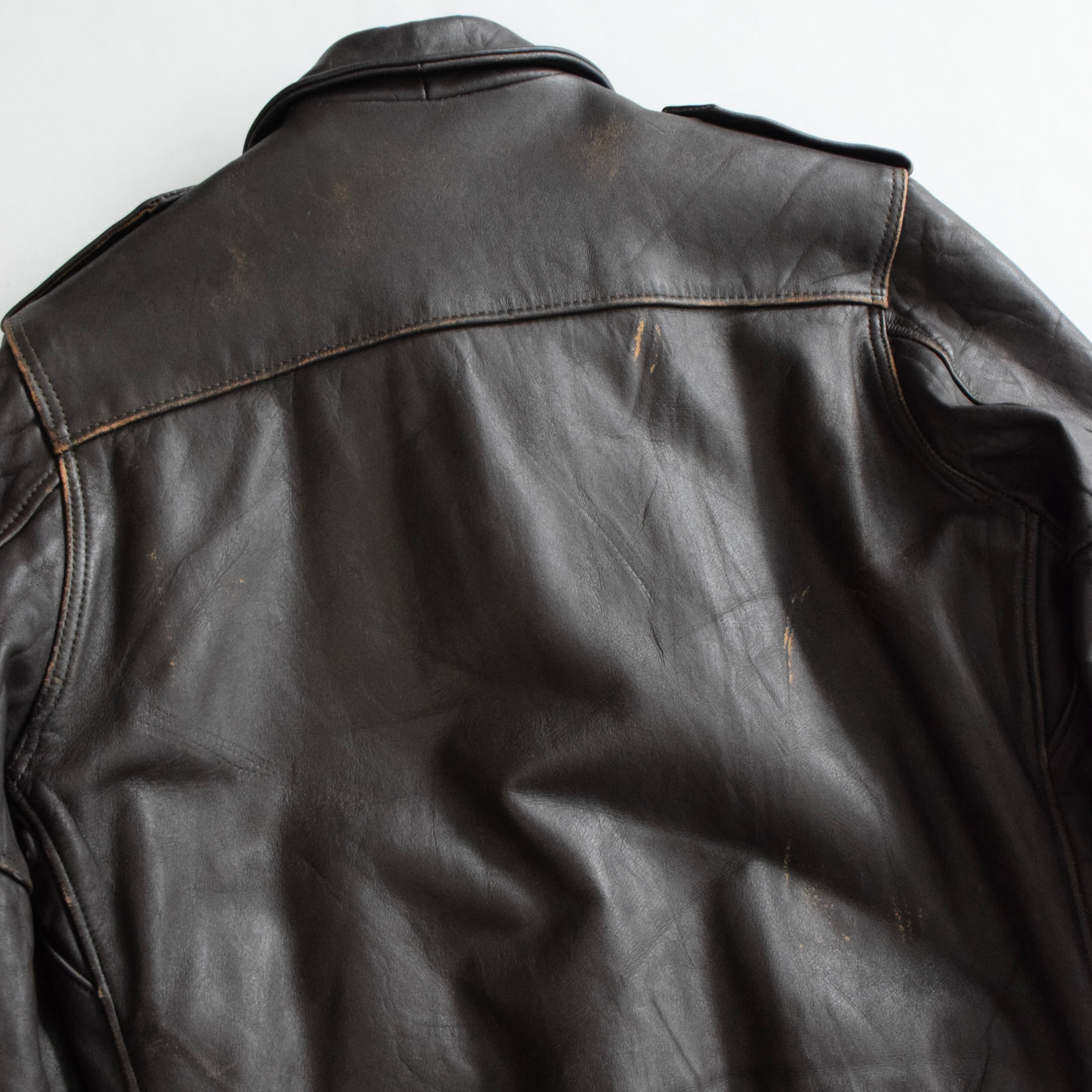 70s Schott A-2フライトレザージャケット メンズ38 ブラウン ショット