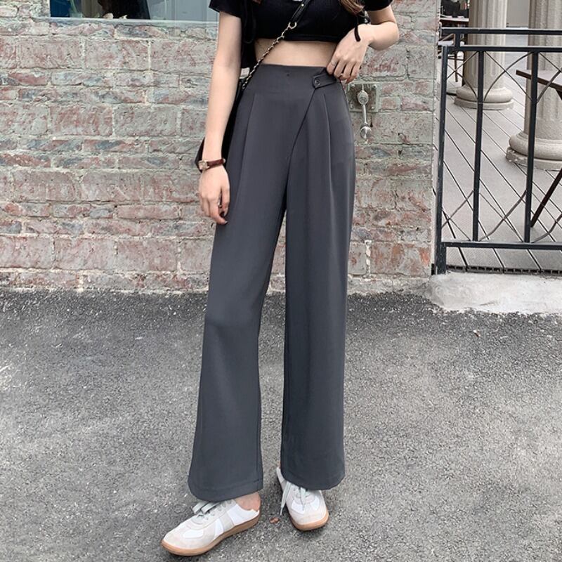 サマーハイウェストウェスト薄手パンツ ストレッチカジュアル エラスティック 伸縮 夏物 YY-ファッション50131958952