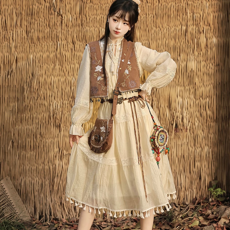 ゴスロリ通販 With U 中華ロリィタ 森ガール 春 秋服 セットアップ 3点