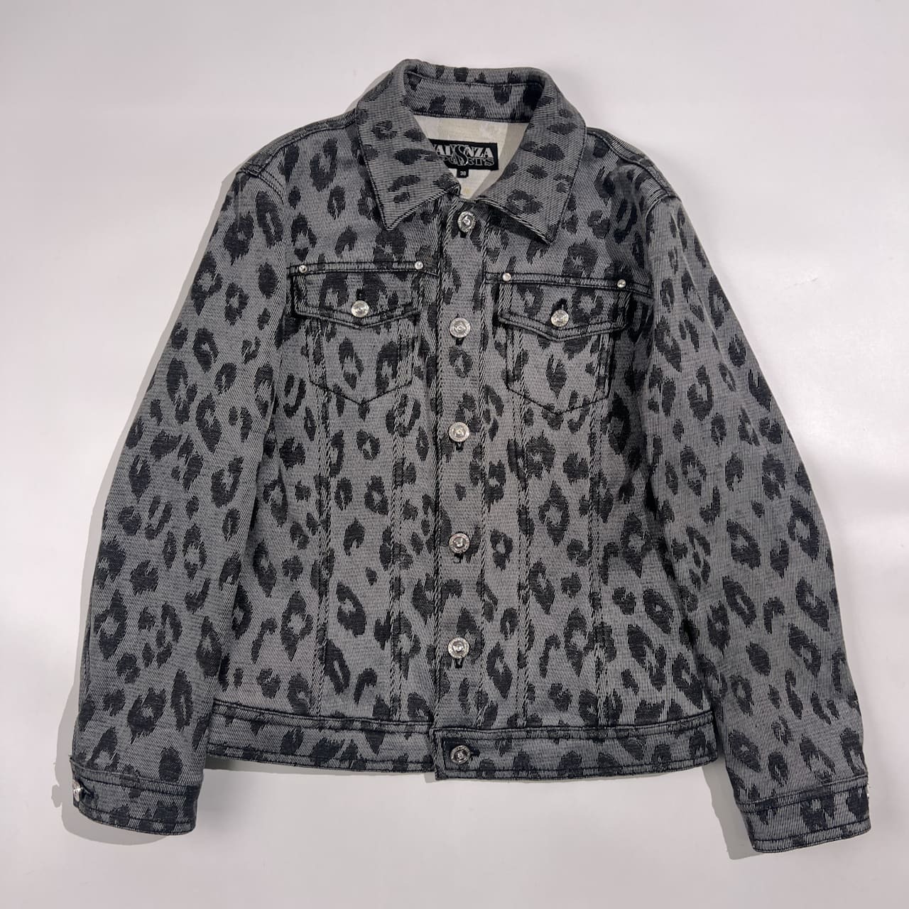 アンサンブル VALENZA SPORTS バレンザスポーツ レオパード柄 ラインストーン デニム風 ジャケット 38 ベスト 40/グレー系 レディース