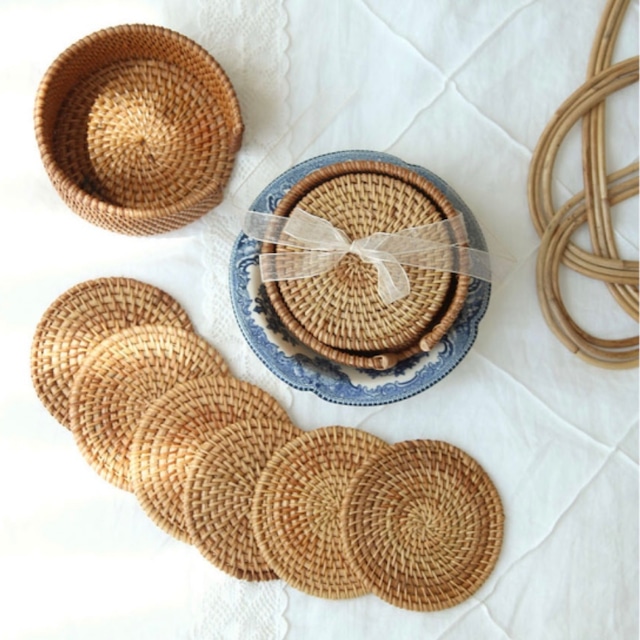 rattan coaster set / ラタン コースター