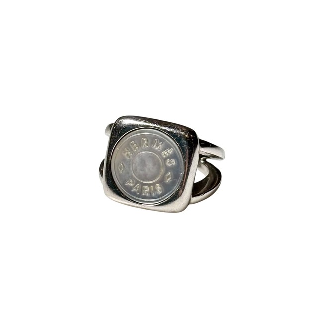 vintage HERMES metal shell ring “Sellier”