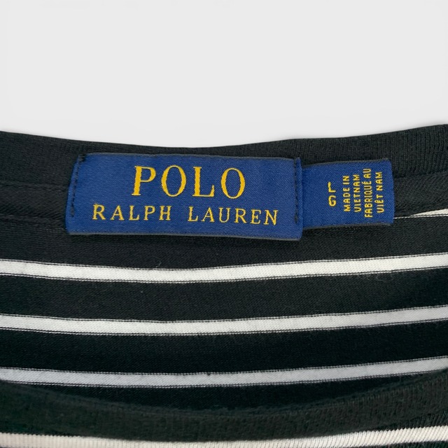 Ralph Lauren ボーダーTシャツ L 白黒 ワンポイント POLO