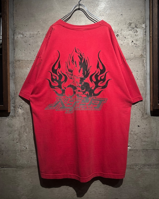 【Caka】"DRAGON BALL Z" "VEGETA" Flocky Print Design Loose T-Shirt
