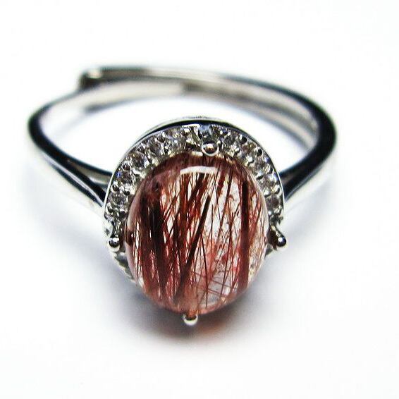 キャッツアイルチルクォーツ 指輪 リング 22号 フリーサイズ 調整可能 一点物 [M便 1/20] 115-4556