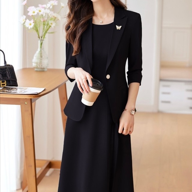 【お得】Aラインワンピース・ジャケット2点セット　◆4col　YH9421