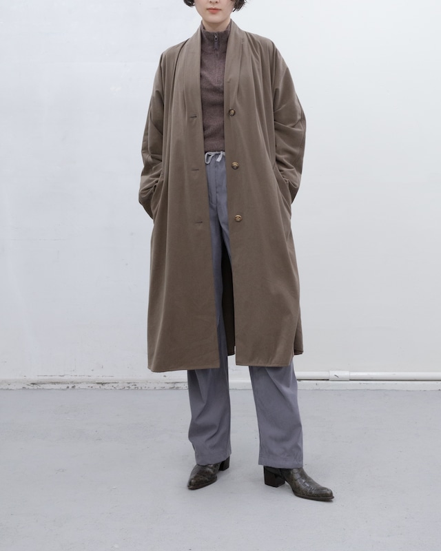 1990s Max Mara - collarless smooth cloth coat