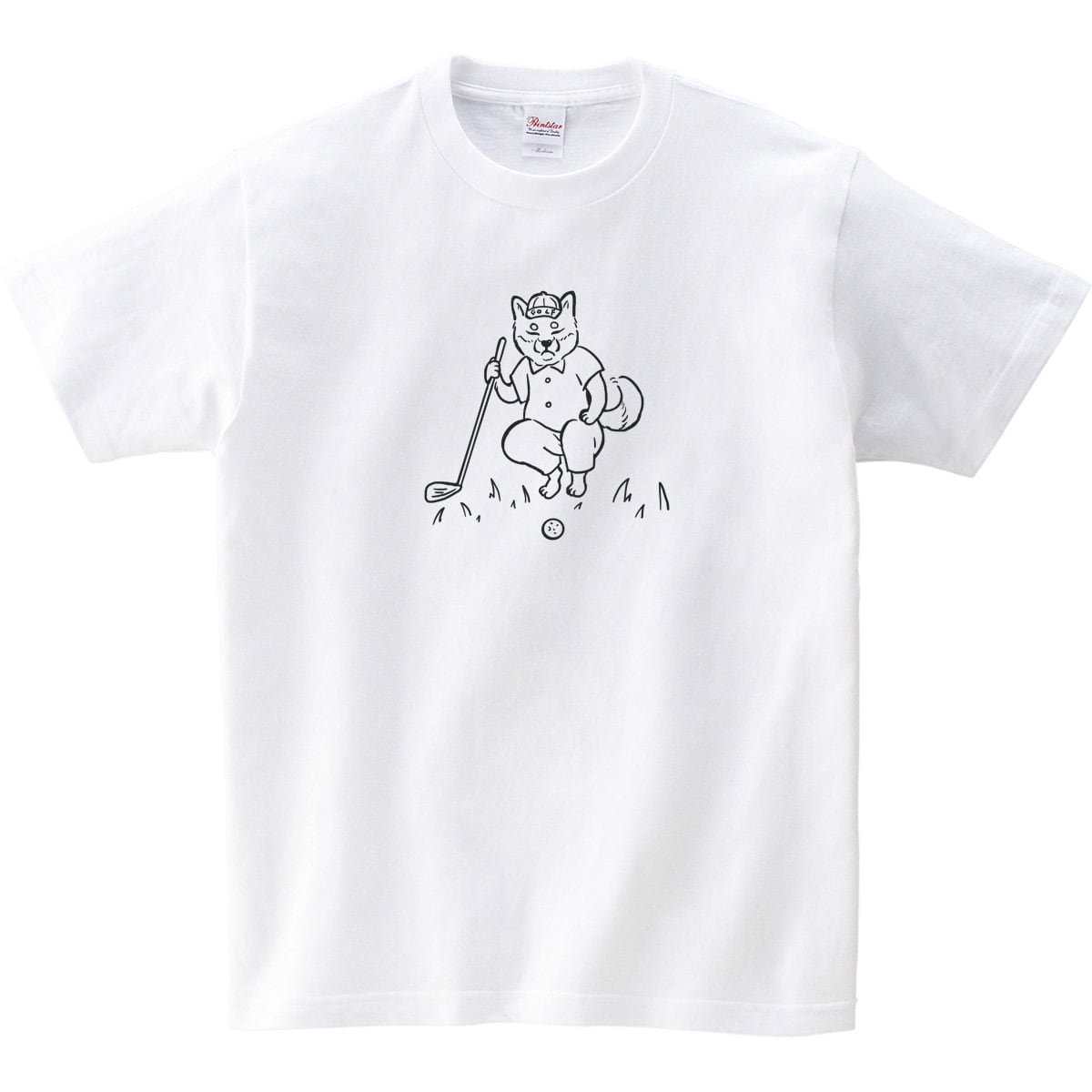 ゴルフ 柴犬 風 芝を読む Tシャツ dog49 ゴルフ 考える 父の日 父の