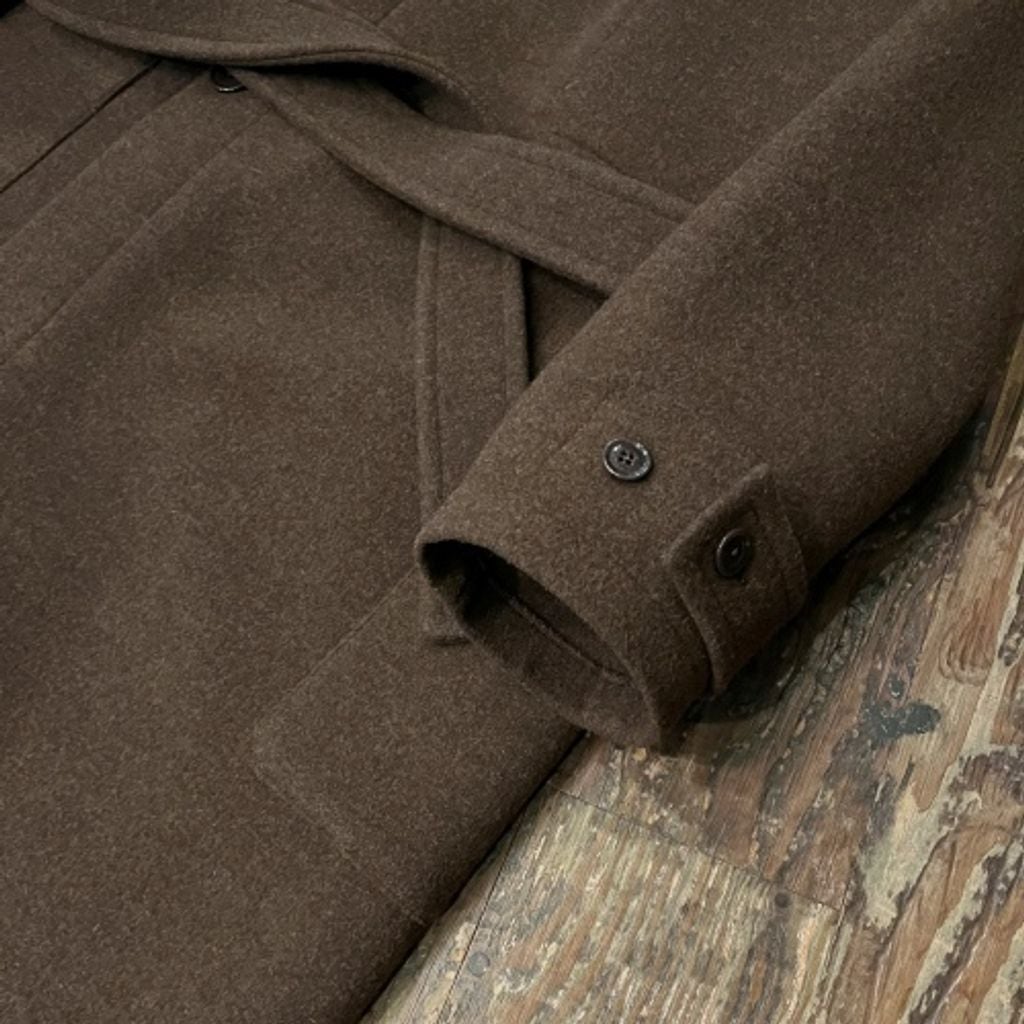 LEMAIRE ルメール 24AW WRAP COAT WITH CONTRAST STITCH BROWN CHINE