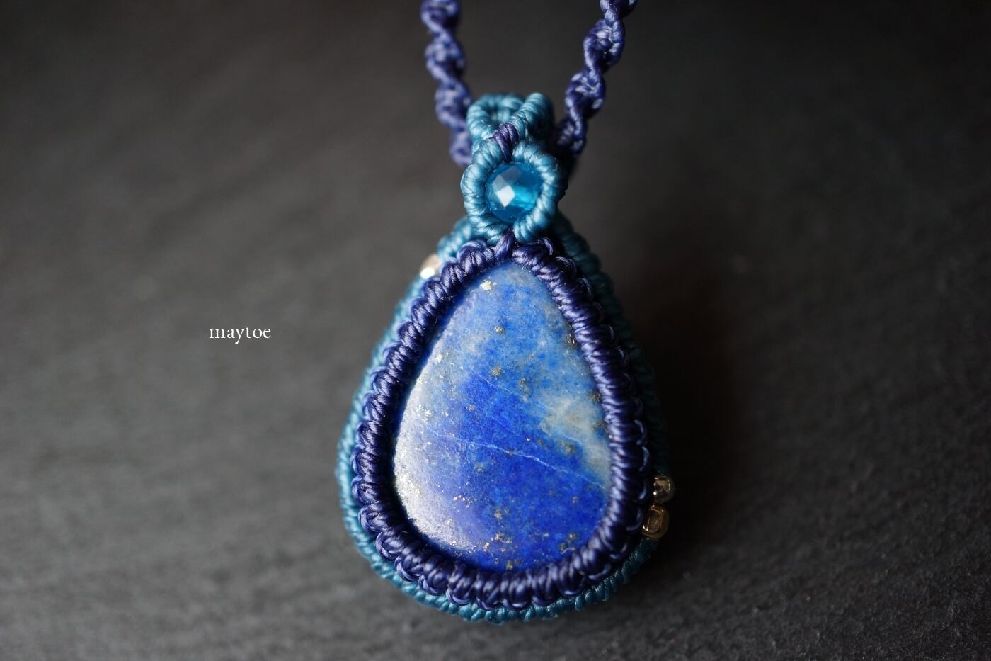 ラピスラズリのマクラメネックレス - 天体観測 -