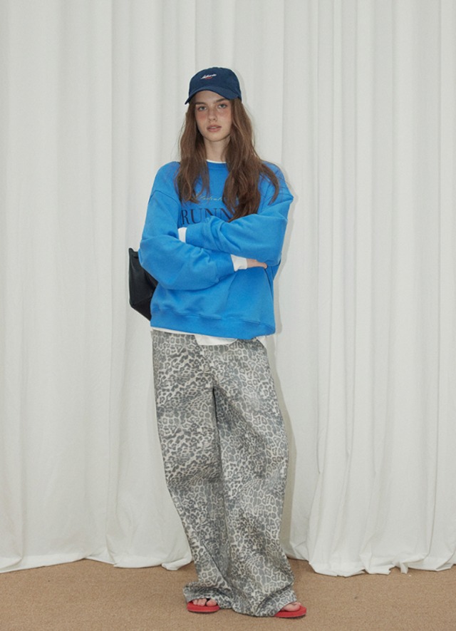 letter print sweat(blue)