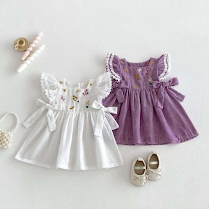 【春作】フラワー柄フリルワンピース